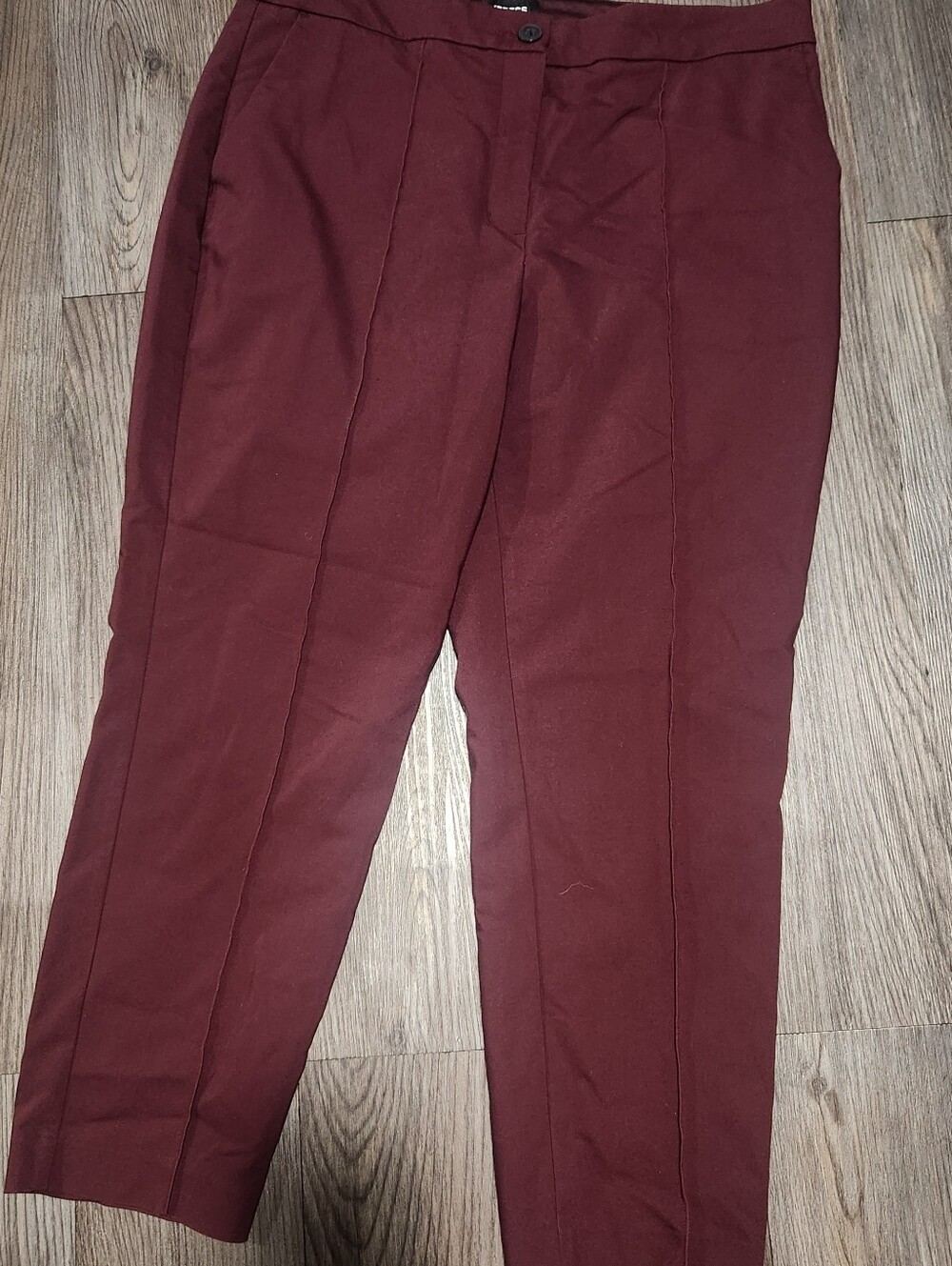 Express Women's Burgundy Straight-Leg Trousers